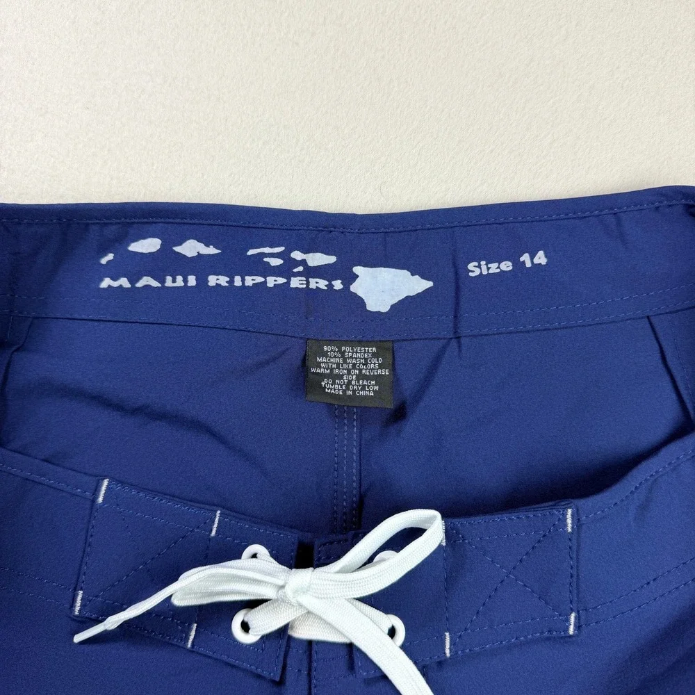 Maui Rippers Womens 5in Stretch Lifeguard Navy Boardshorts Size 14 Surfing NEW